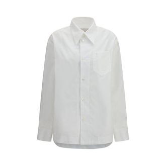 Ami White Cotton Dress Womens Shirt