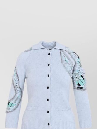 Moschino silk blend ribbed longline cardigan