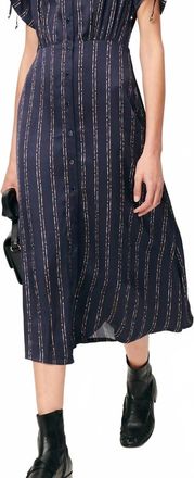 Sessun Nolong Midi Dress In Navy / Plumikat