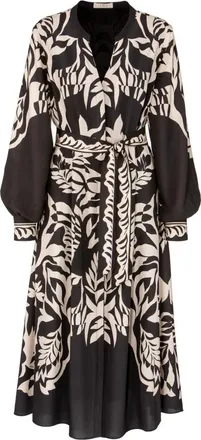Ivi Seaside Collection Shadow Play Midi Jurk - Dames - Casual kleedjes - Veelkleurig - L - Kleedjes