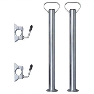 vidaXL vidaXL Tubi Supporto 2 pz 2 Morsetti Divisori per Ruota Sostegno 48 mm