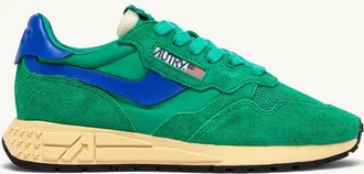 Autry REELWIND LOW SNEAKERS IN EMERALD AND DAZZLING BLUE NYLON AND SUEDE