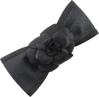 Chanel Pre-owned Camelia Ribbon Satin Barrette - Dames - Vintage Accessoires - Zwart - ONE Size - Satijn - Vintage