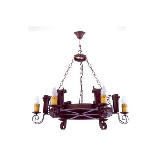 Fabrilamp Fabrilamp - L&aacute;mpara De Techo R&uacute;stica Teja 6luces. 6xe27 60w. Medidas (86x62cm)