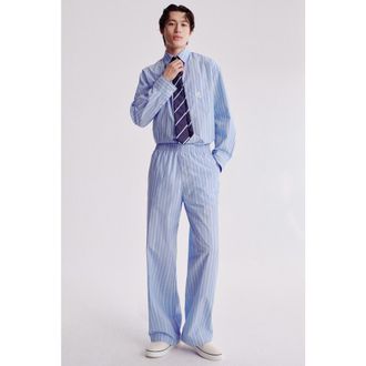 H&M Relaxed-fit pants in Light Blue/striped at Nordstrom, Size X-Large