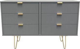 Welcome Furniture Breda Ready Assembled 6 Drawer Wide Chest in Dusk Grey - Welcome Furniture | TJ Hughes