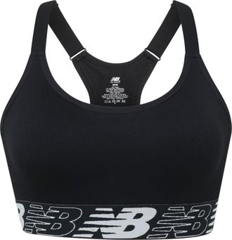 New Balance Womens Seamless Medium Support Racerback Cami Sport Bra with Adjustable Straps and Removable Pads, Black, XL