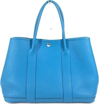 Herm&egrave;s Bicolor Blue Negonda Leather Handbag Shoulder Bag Tote Bag (Pre-Owned)