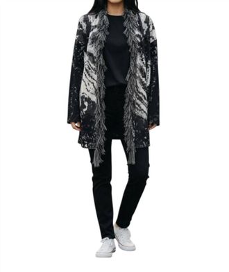 Frank Lyman Design Tassel Trim Cardigan In Black