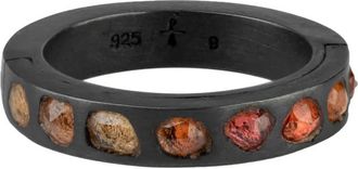 Parts Of Four Anello con pav&eacute; di zaffiri - Nero