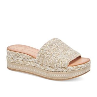 Dolce Vita Pazli Sandals Women Ivory Wedge Heel Platform Espadrille HTAT1077