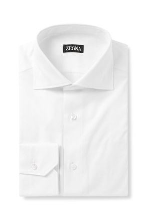 Ermenegildo Zegna Cutaway-Collar Cotton-Piqué Shirt