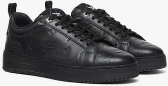 MCM Neo Terrain Lo Sneakers in Monogram Leather in Black at Nordstrom, Size 40