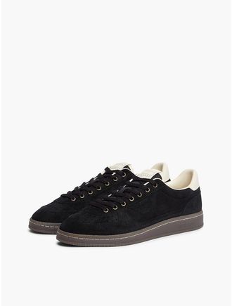 Tommy Hilfiger Mens Tommy Jeans Suede Court Sneaker - Black - US 11.5 / EU 45