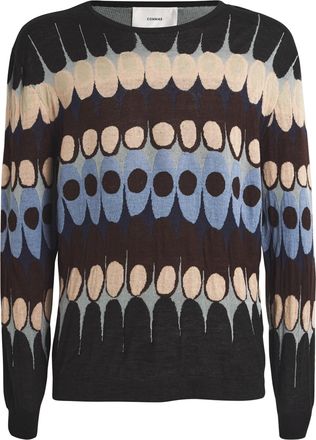 Commas Jacquard Crew-Neck Jumper Size M