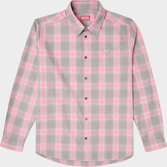 Diesel Mens S-Simply-Check-HGBT Button-Down Shirt