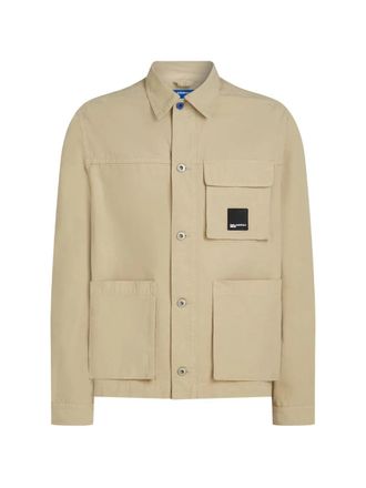 Karl Lagerfeld Boxy Cropped Jacket with Classic Collar