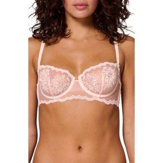 Simone P&eacute;r&egrave;le Intrigue Sheer Underwire Demi Bra in Sakura Pink at Nordstrom, Size 38B