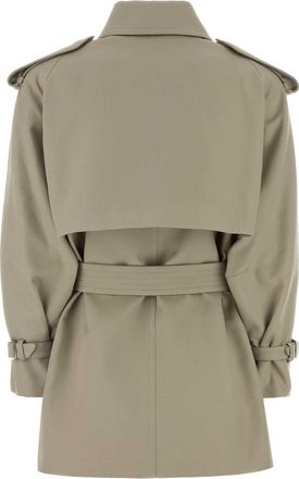 Max Mara Womens Dove Grey Cotton Cacio Trench Coat Sabbia