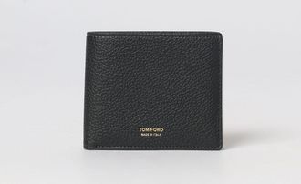 Tom Ford Portafoglio a libro in pelle di vitello martellata con logo laminato