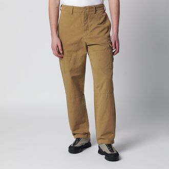 Stone Island Pantaloni cargo in tela di cotone e lino beige