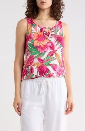 Caribbean Joe Keyhole Tank in Pink Multi at Nordstrom Rack, Size X-Large