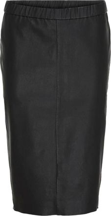 Notyz Notyz - Kokerrok met hoge taille en knielengte - Dames - Rokken - Zwart - Maat: S Zijde