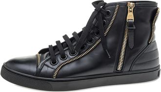 Louis Vuitton leather zip sneakers - Black