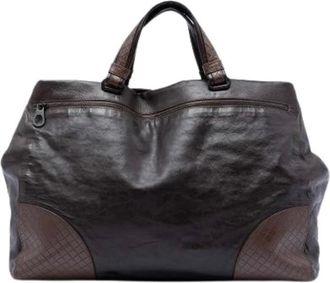Bottega Veneta Pre-owned Weekend Bags, female, Brown, Size: ONE SIZE Pre-owned Leather Weekend Bag