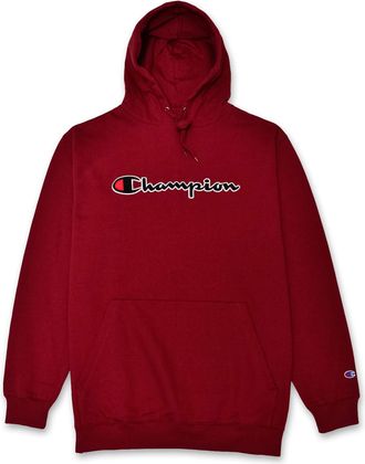 Champion Mens Big and Tall Pullover Sweatshirt with Embroidered Script Logo 4X-Large Tall Burgundy