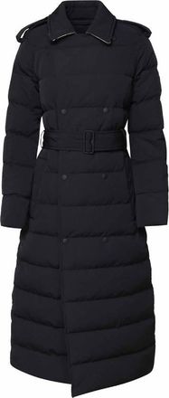 Burberry Long Double-Breasted Down Puffer Coat, Size X-Small