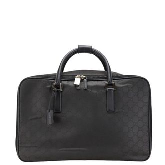 Gucci Black Nylon Leather Boston Bag (Pre-Owned)