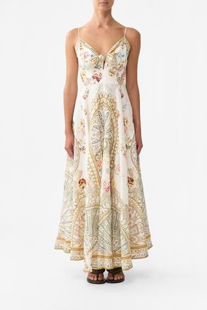 Camilla Long Dress With Tie Front Ottoman Dynasty at Nordstrom, Size Xx-Large Au