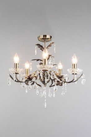 BHS Paisley Flush Ceiling Light in Metallic Gold