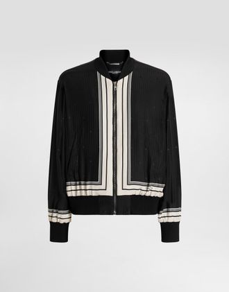 Dolce & Gabbana Printed Oversized Bomber Jacket - Man Coats And Jackets Multicolor 48