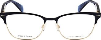 Rag & Bone Ladies Blue Rectangular Eyeglass Frames RNB3022-2
