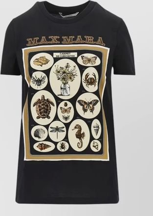 Max Mara graphic silk blend crew neck top