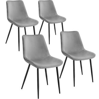 TecTake Dining Chair Monroe Set Of 4 - Grey | Size: 4 Pack