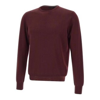 Gran Sasso Round-neck Knitwear, male, Purple, Size: 3XL Crew Neck Sweater