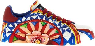 Dolce & Gabbana Schoenen, Dames, Veelkleurig, 39 EU, Katoen, Portofino Lage Sneakers