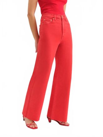Daze Far Out High Rise Wide Leg Jeans In Cherry