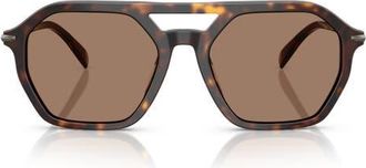 Michael Kors Jackson Hole 57mm Pilot Sunglasses in Dark Tortoise /Brown Solid at Nordstrom