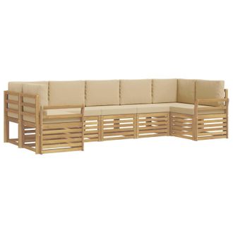 vidaXL Conjunto De Sof&aacute;s De Exterior 7 Uds. Y Beige Poli&eacute;ster Vidaxl
