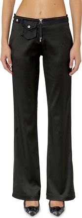 Diesel Pants in stretch satin - Pants - Woman - Black