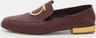 Ferragamo Burgundy Leather Lana Loafers Loafers