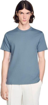 Sandro Cotton T-shirt in Grey /Blu at Nordstrom, Size X-Small