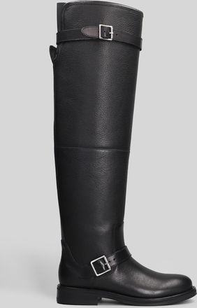 SIMKHAI Noah Low Heels Boots In Black Leather