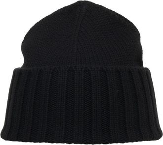 KANGRA Cashmere Beanie With Ribbed Edge