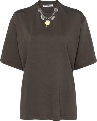 Ottolinger Oversized Charm organic cotton T-shirt - women - Organic Cotton - L - Brown