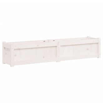 vidaXL Vidaxl - Jardinera De Madera Maciza De Pino Blanca 150x31x31 Cm